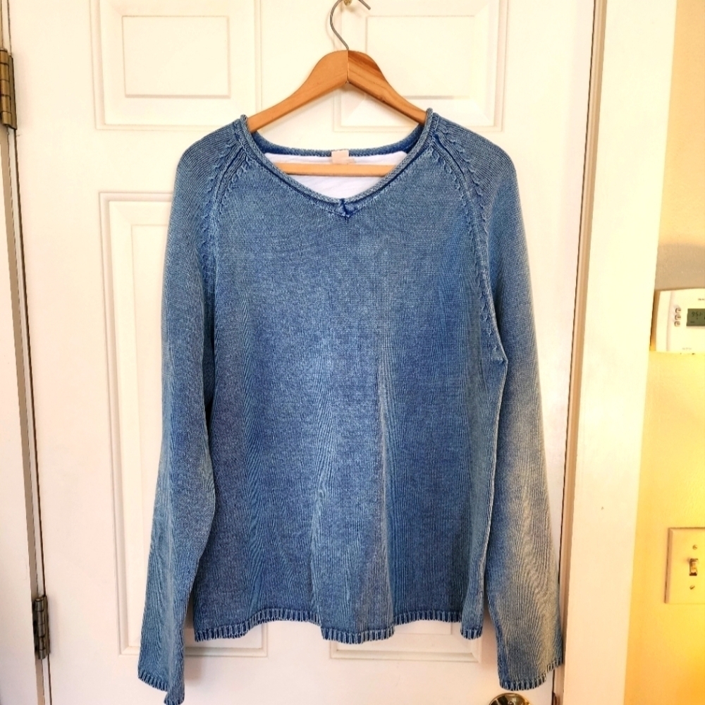Carbon2cobalt Mineral Wash Blue  Sweater Size Medium Cotton Beach Coastal Hiking